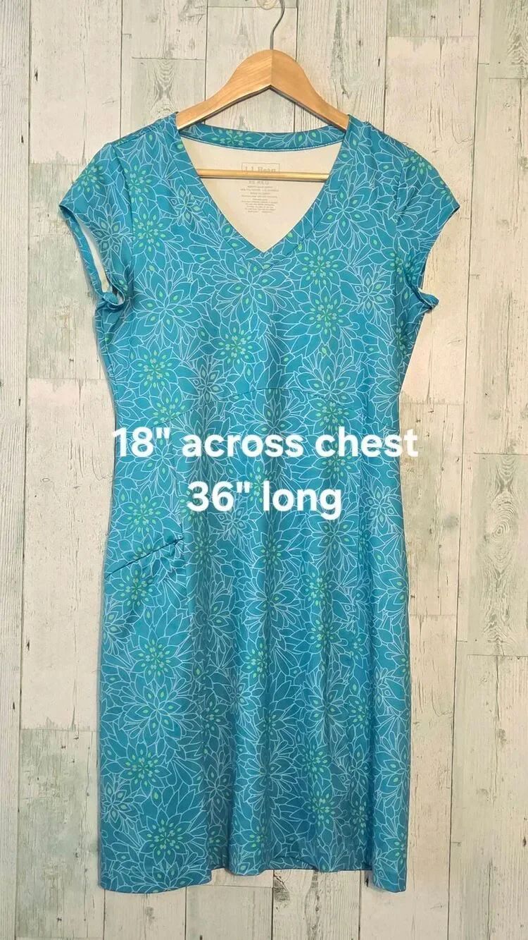 L.L.Bean Floral Zip Pocket Spandex Athletic Sport Tennis Golf Dress Sz. XS - Picture 2 of 5
